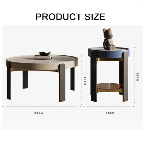 Moira Side Table, Sintered Stone & Rubber Wood - Image 5