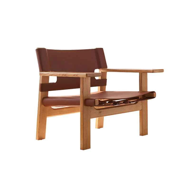 Mona Armchair, Saddle Leather & Ash Wood - Image 3