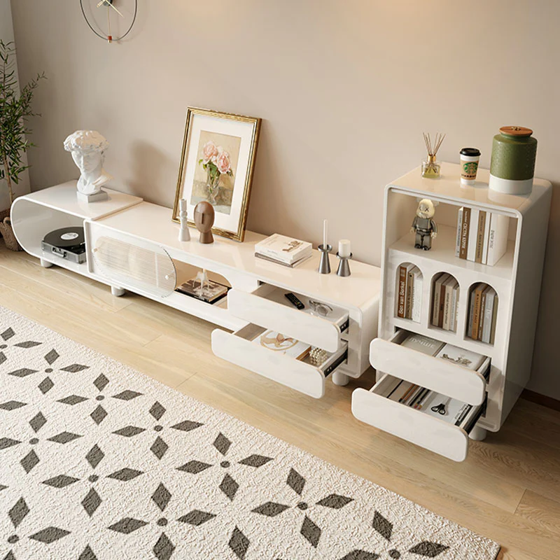 Murphy TV Stand with Sideboard, Murphy Living Room Set, Cream - Image 3