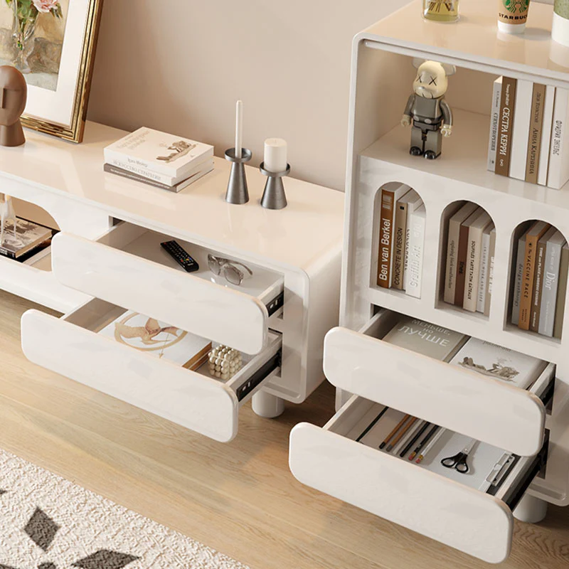Murphy TV Stand with Sideboard, Murphy Living Room Set, Cream - Image 4