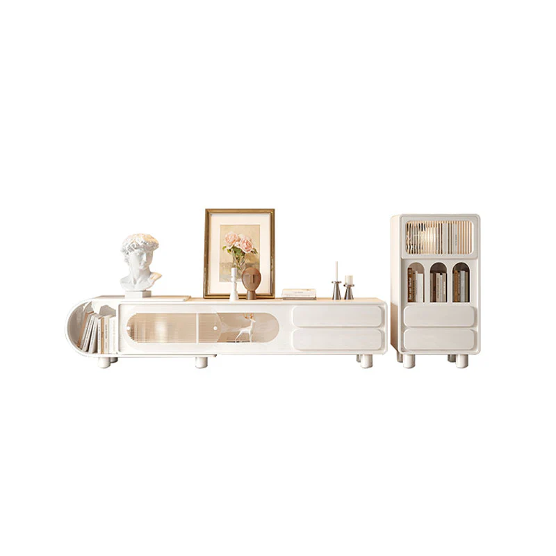 Murphy TV Stand with Sideboard, Murphy Living Room Set, Cream - Image 5