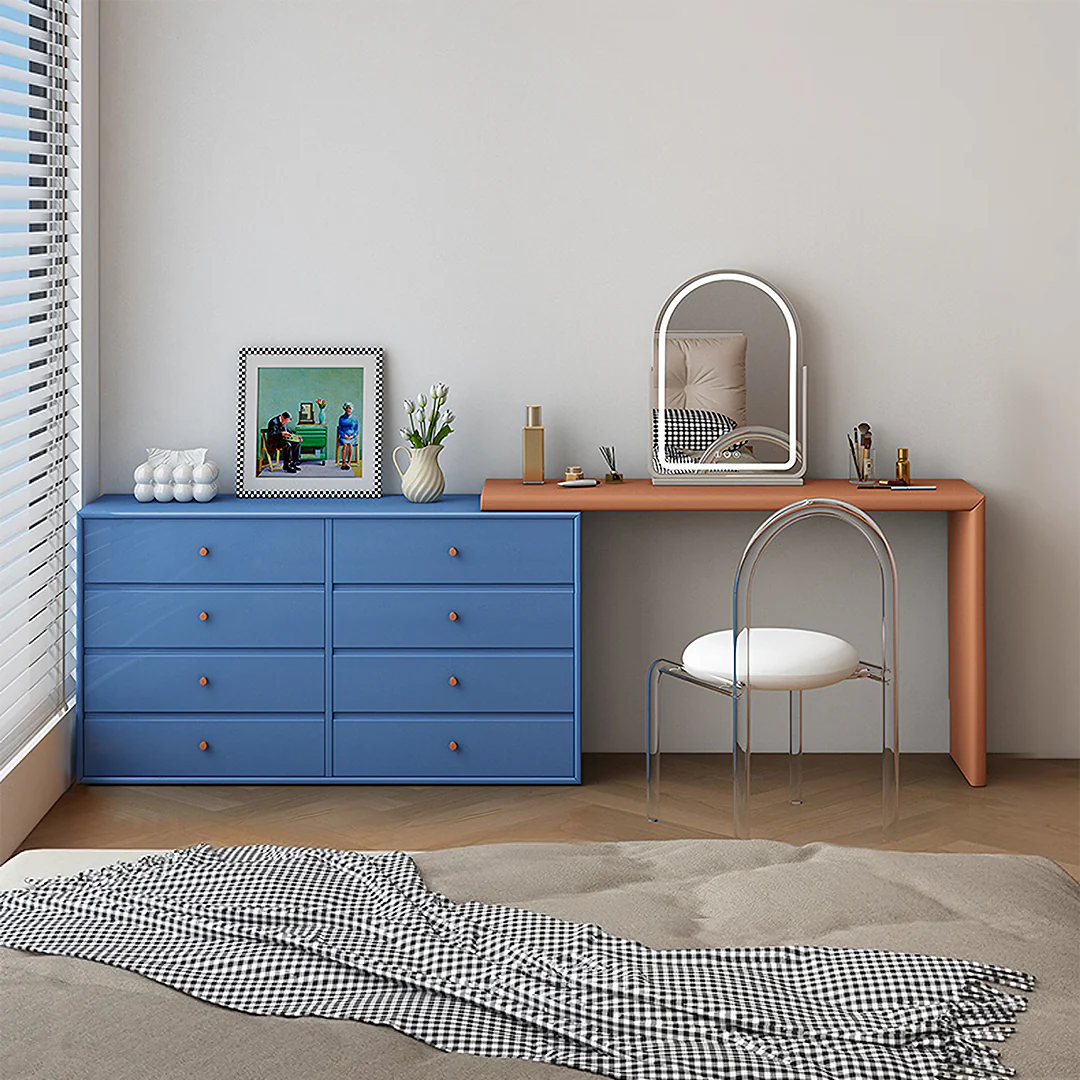 Nair Corner Dressing Table With LED Mirror, Macaroon Colour - Image 3