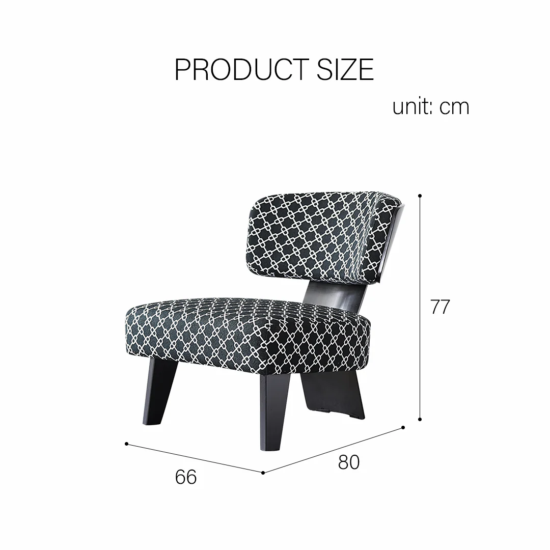 Nascimento Patterned Accent Chair, Black Armchair - Image 10