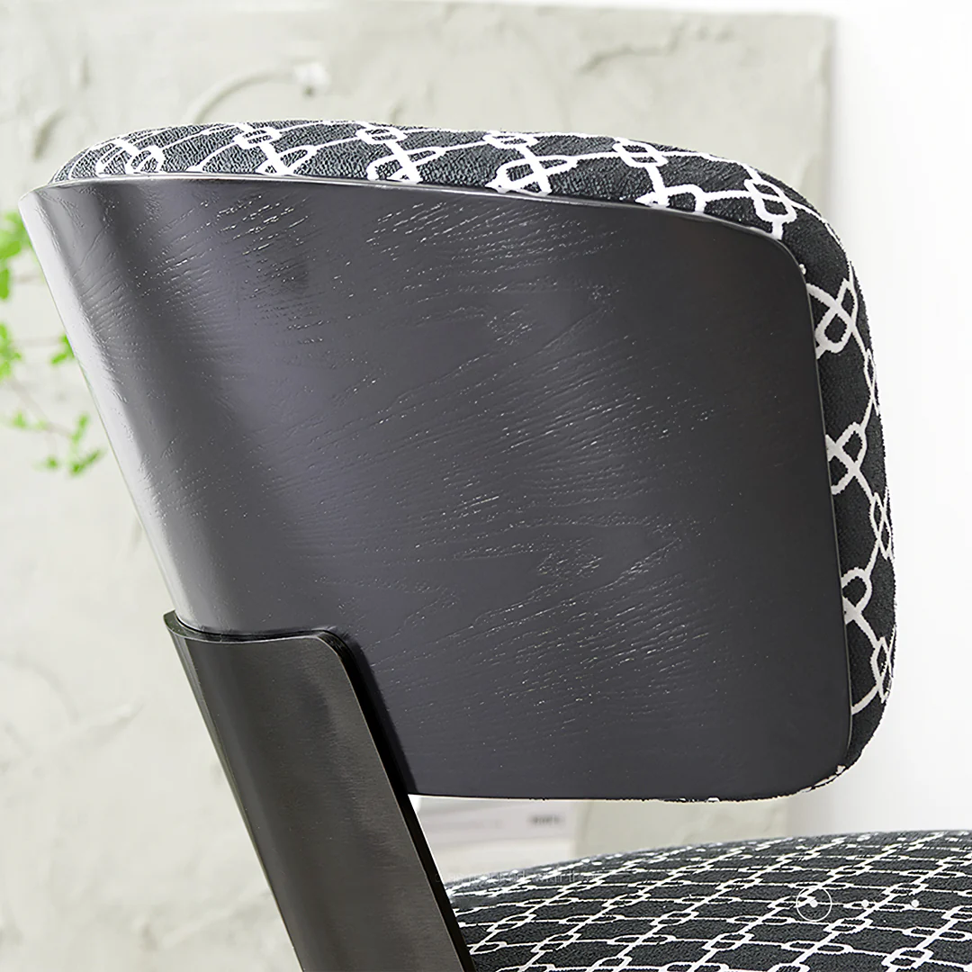 Nascimento Patterned Accent Chair, Black Armchair - Image 3