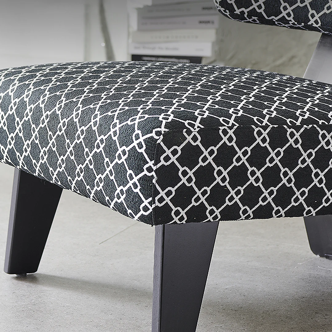 Nascimento Patterned Accent Chair, Black Armchair - Image 5