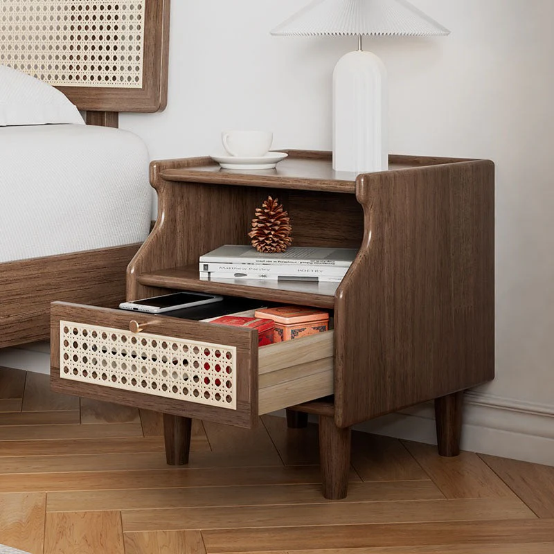 Nelson Bedside Table, Rubber Wood - Image 2