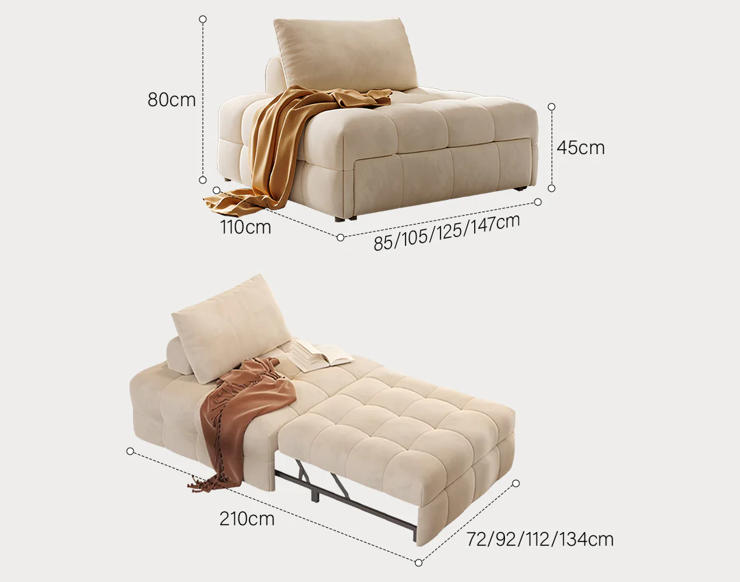 Nia Single Sofa Bed, Mini Sofa Bed - Image 10