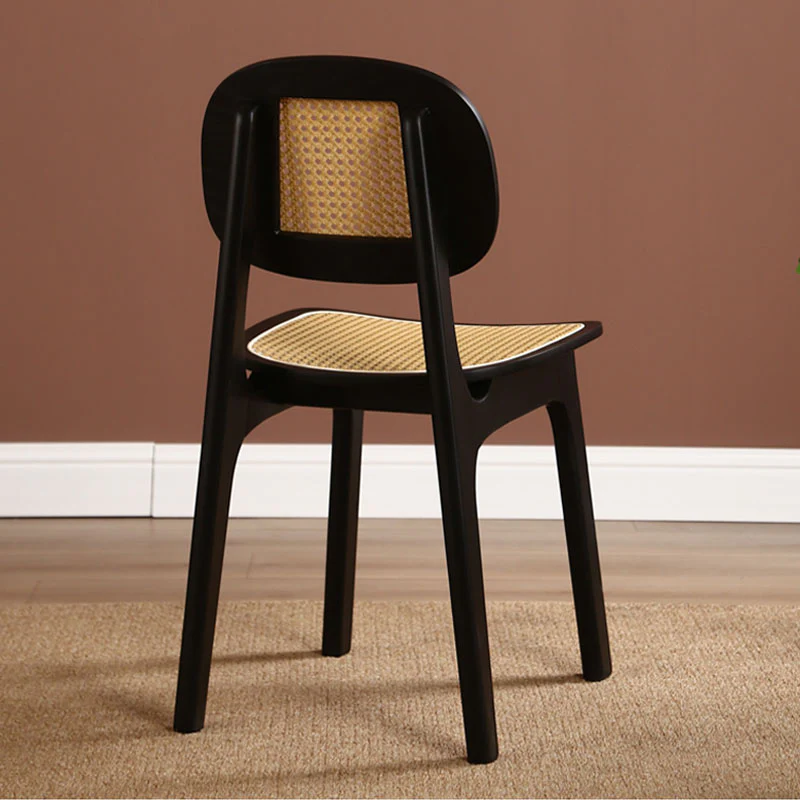 Nicole Rattan Dining Chair, Solid Wood - Image 2