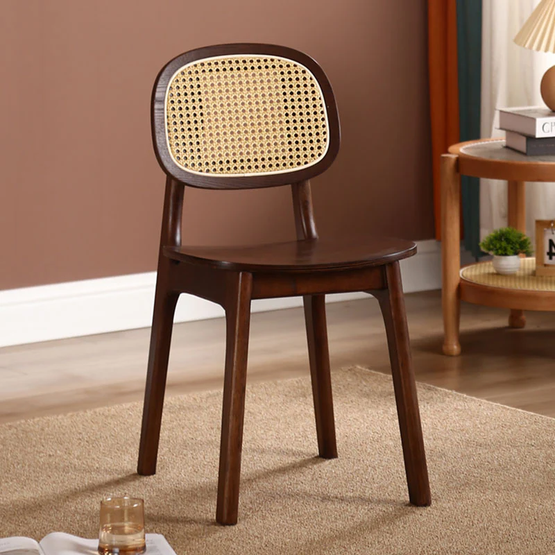 Nicole Rattan Dining Chair, Solid Wood - Image 3