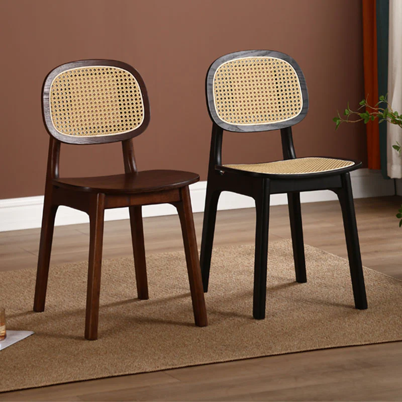 Nicole Rattan Dining Chair, Solid Wood - Image 5