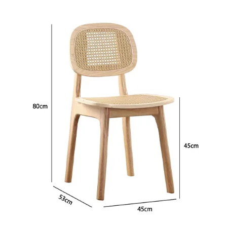 Nicole Rattan Dining Chair, Solid Wood - Image 6