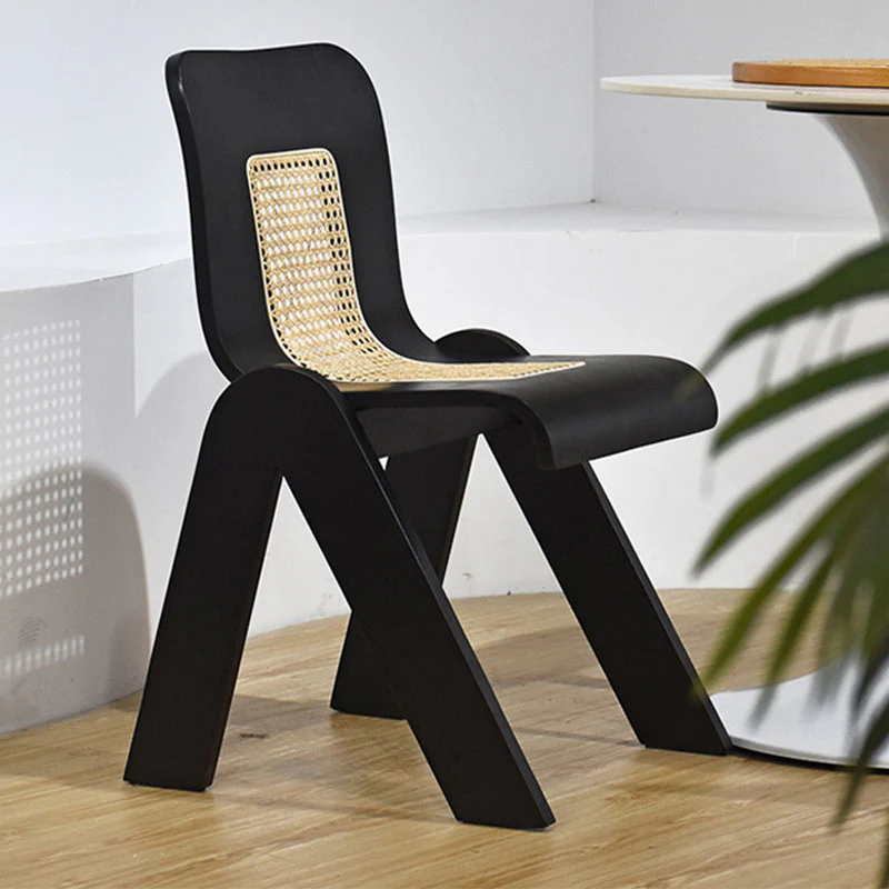 Nita Curved Rattan Dining Chair, Rubber Wood - Image 3