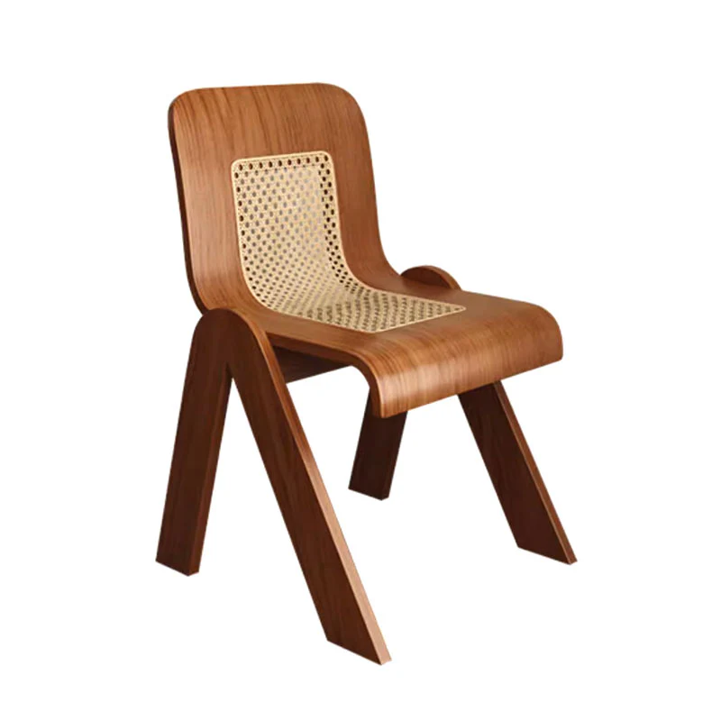 Nita Curved Rattan Dining Chair, Rubber Wood - Image 4
