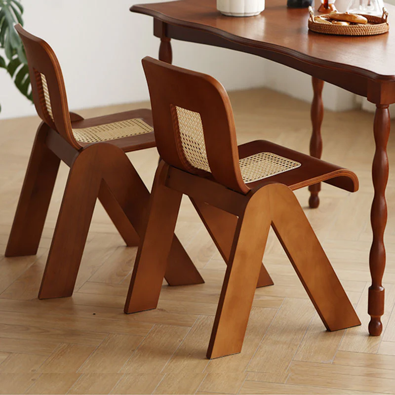 Nita Curved Rattan Dining Chair, Rubber Wood - Image 6