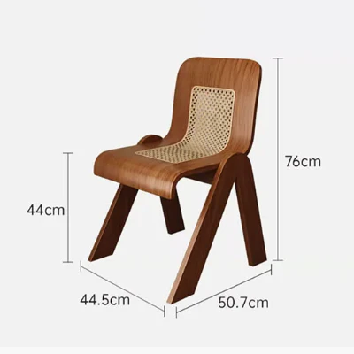 Nita Curved Rattan Dining Chair, Rubber Wood - Image 7