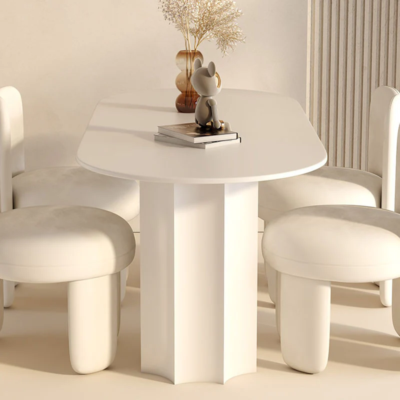 Nordic Style Dining Table Combination, White - Image 3