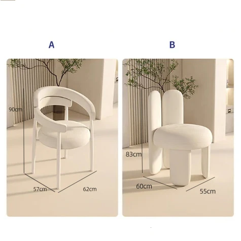 Nordic Style Dining Table Combination, White - Image 5