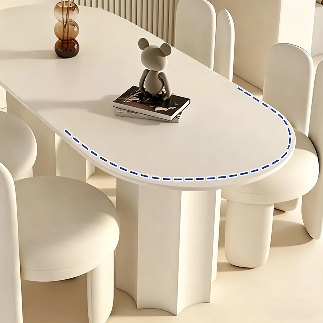 Nordic Style Dining Table Combination, White - Image 8