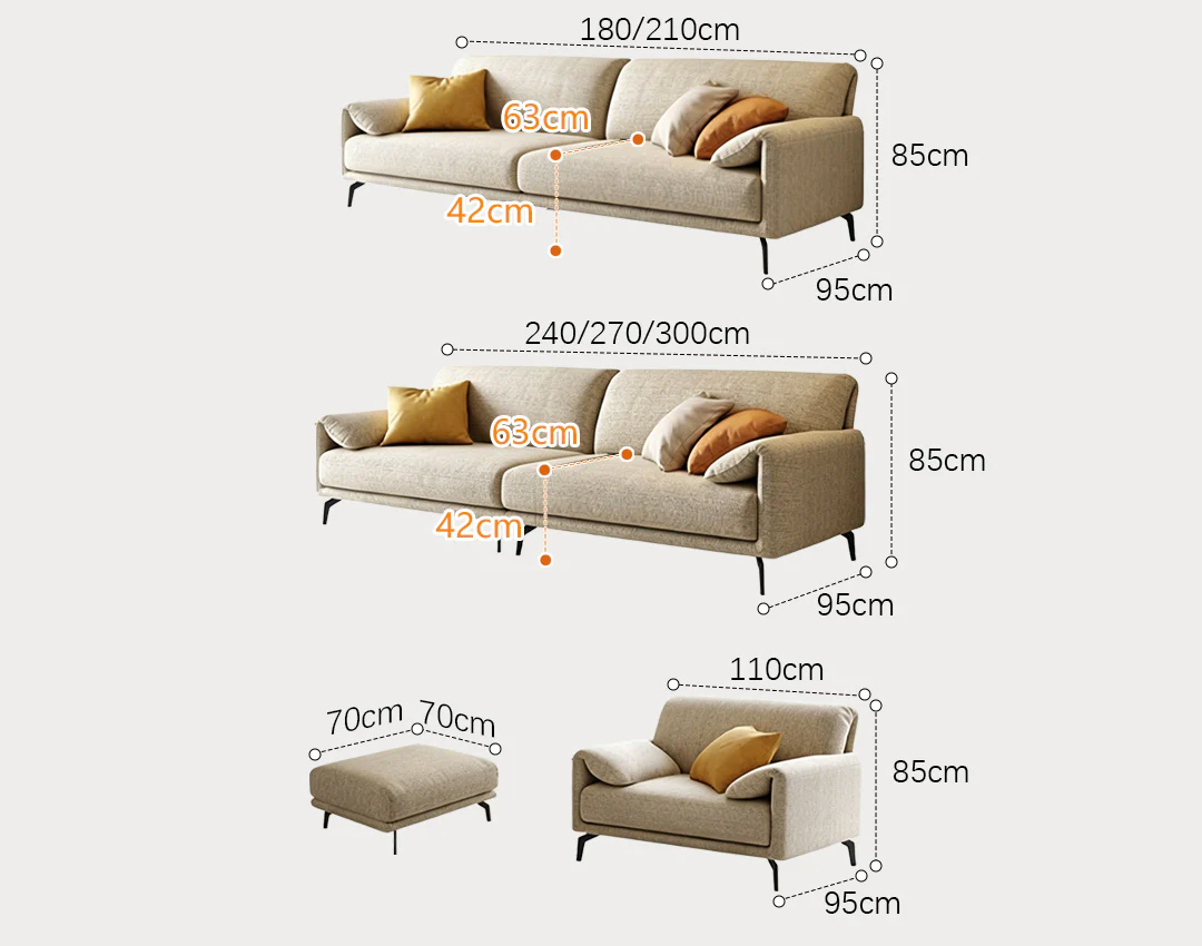 Oakley S11 Two Seater Sofa, Linen - Image 11