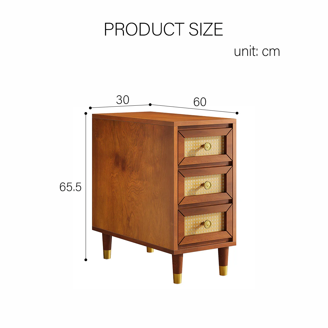 Oliver Rattan Side Table，Bedside Table, Solid Wood - Image 8