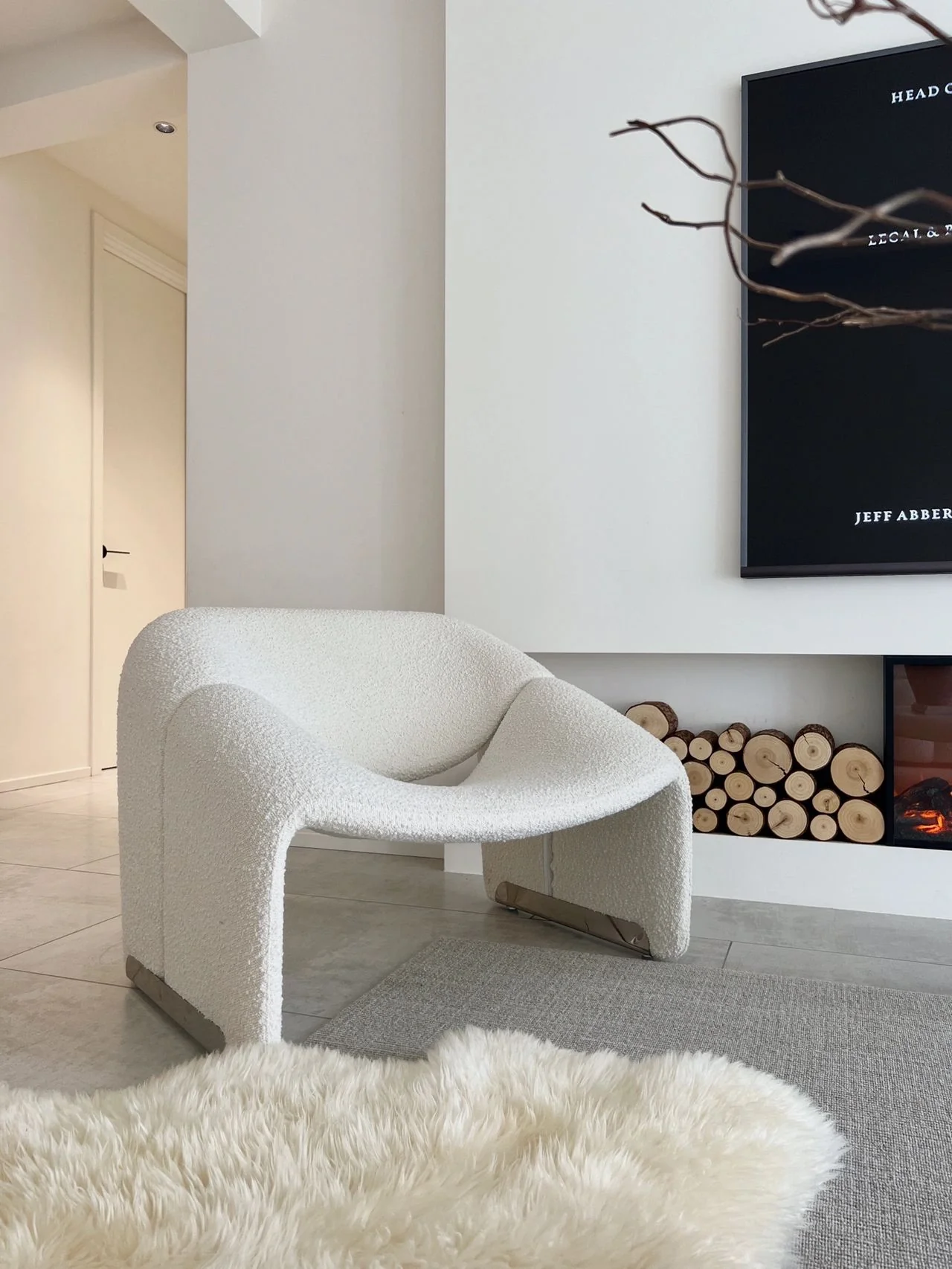 Onda Armchair, White Boucle - Image 3