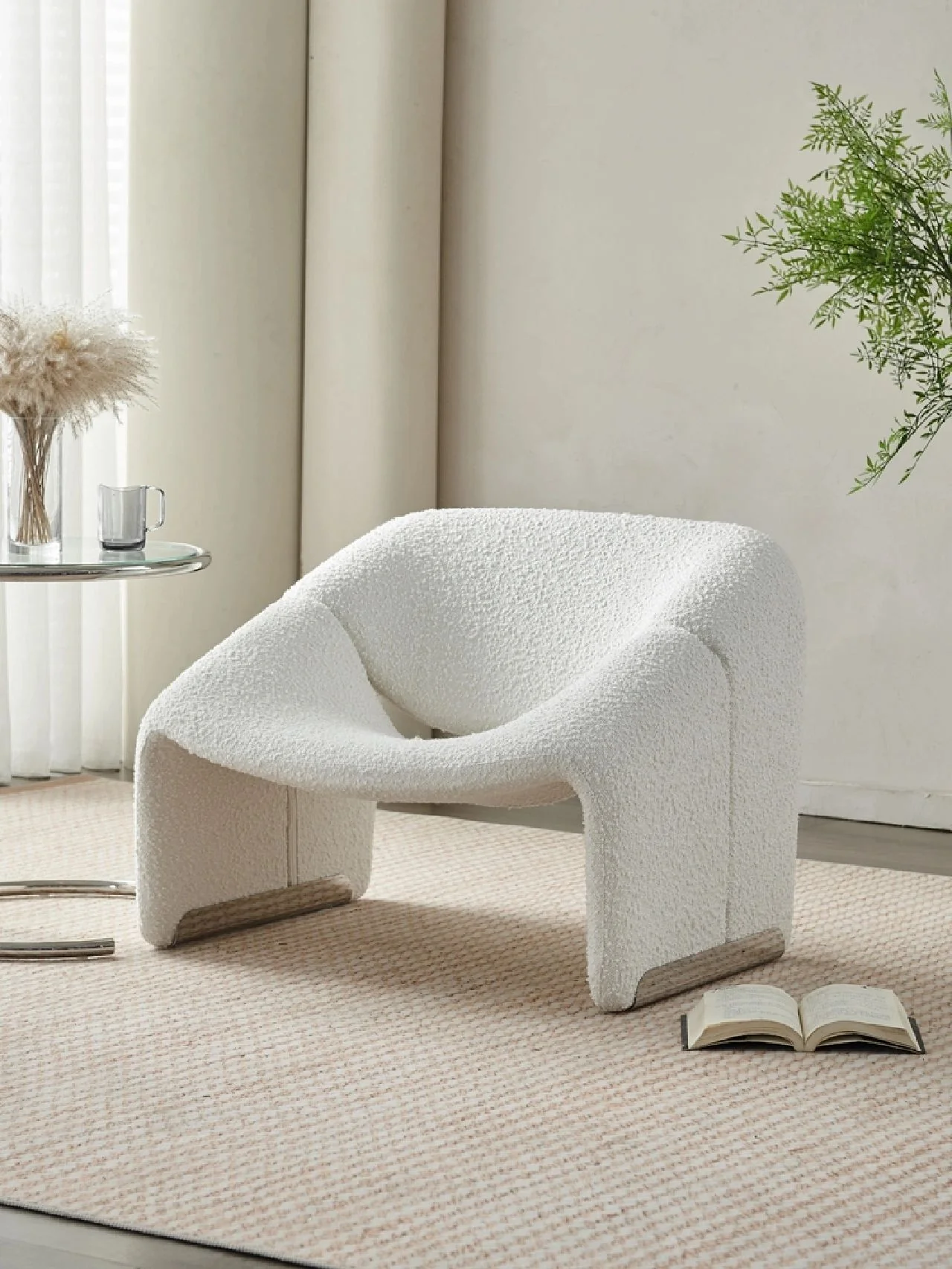 Onda Armchair, White Boucle - Image 5