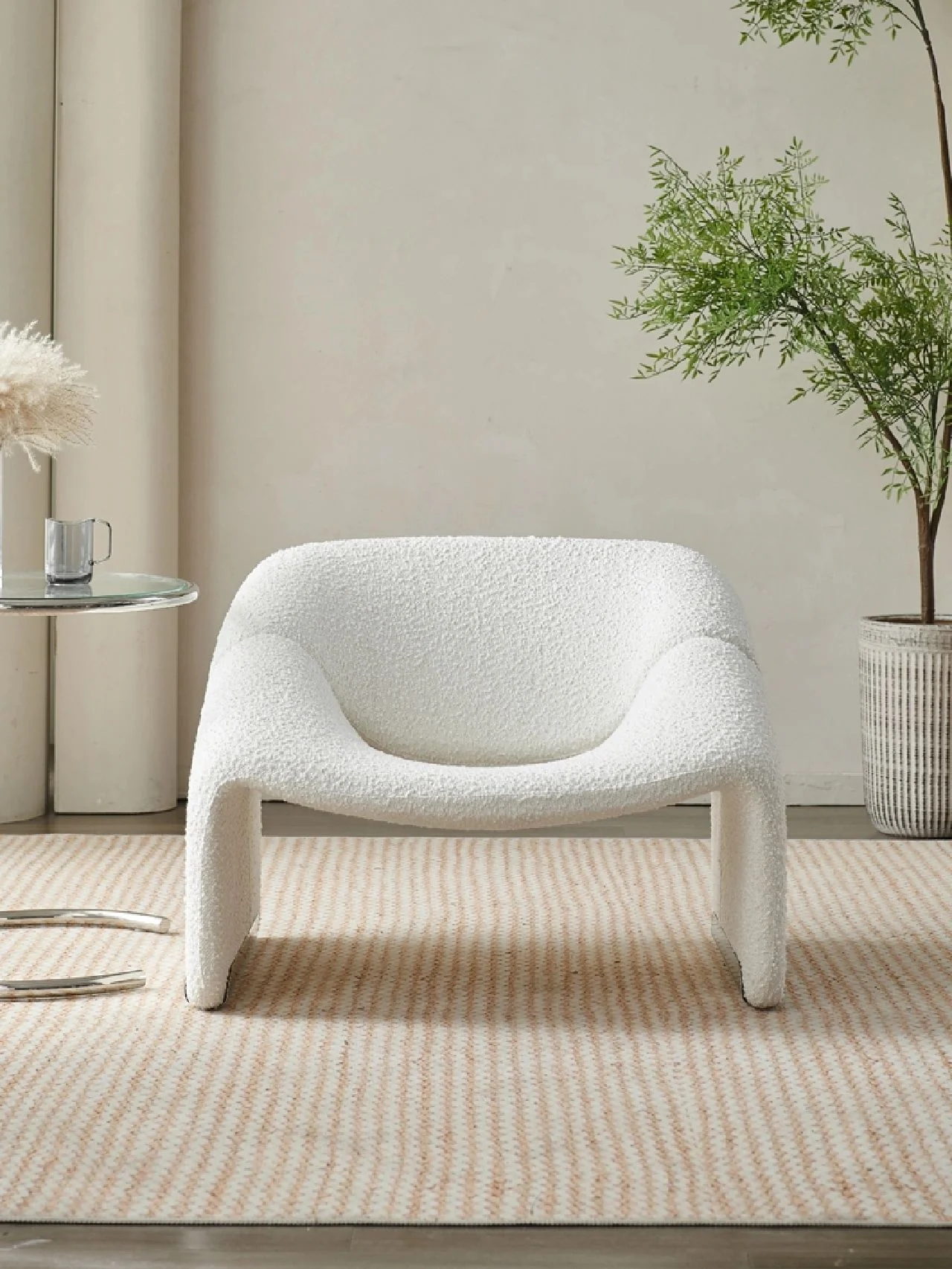 Onda Armchair, White Boucle - Image 6