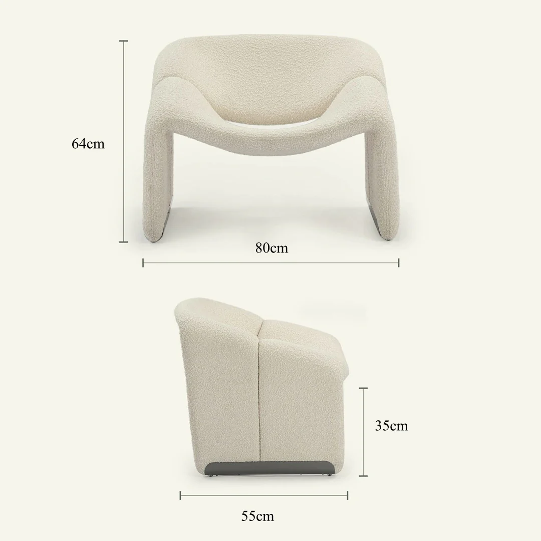 Onda Armchair, White Boucle - Image 9