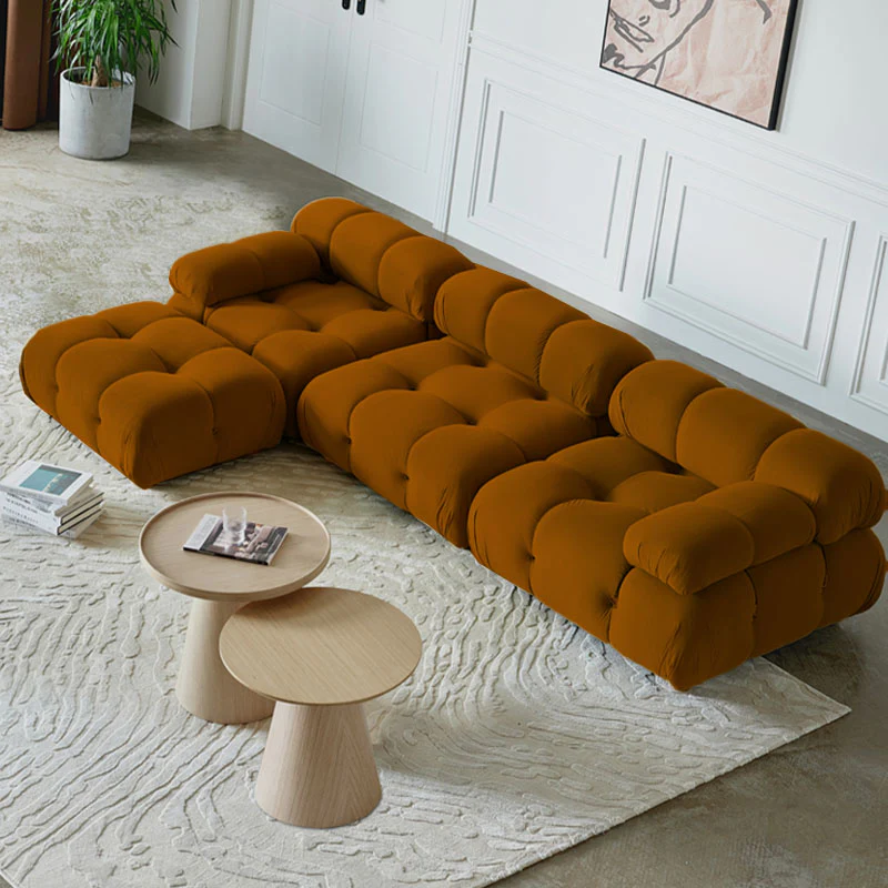 Orange B&B Camaleonda Style Sofa, Two Seater, Three Seater, Two Seater Corner Sofa, Velvet - Image 3