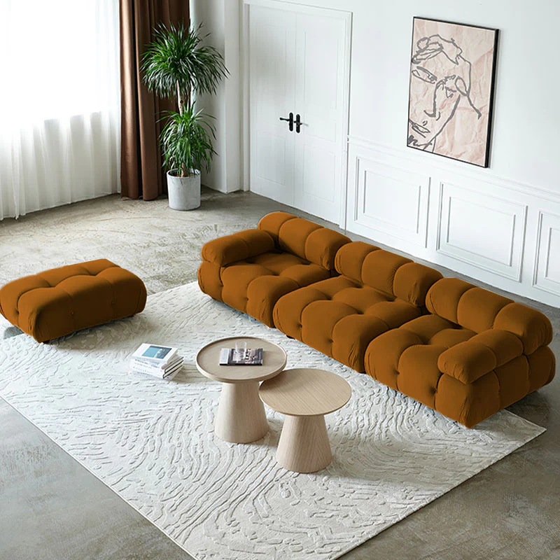 Orange B&B Camaleonda Style Sofa, Two Seater, Three Seater, Two Seater Corner Sofa, Velvet - Image 4