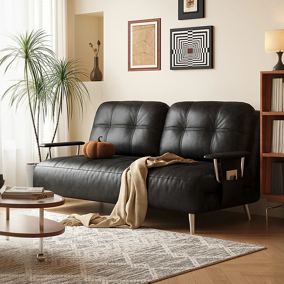 O'Reilly Single Seater Sofa Bed, Brown Leather - Image 12