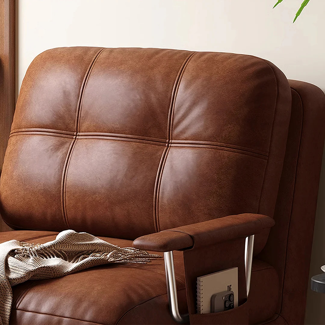 O'Reilly Single Seater Sofa Bed, Brown Leather - Image 7