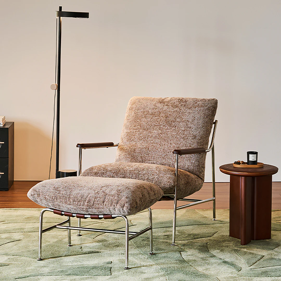 Orozco Lounge Chair With Ottoman, Chenille - Image 4