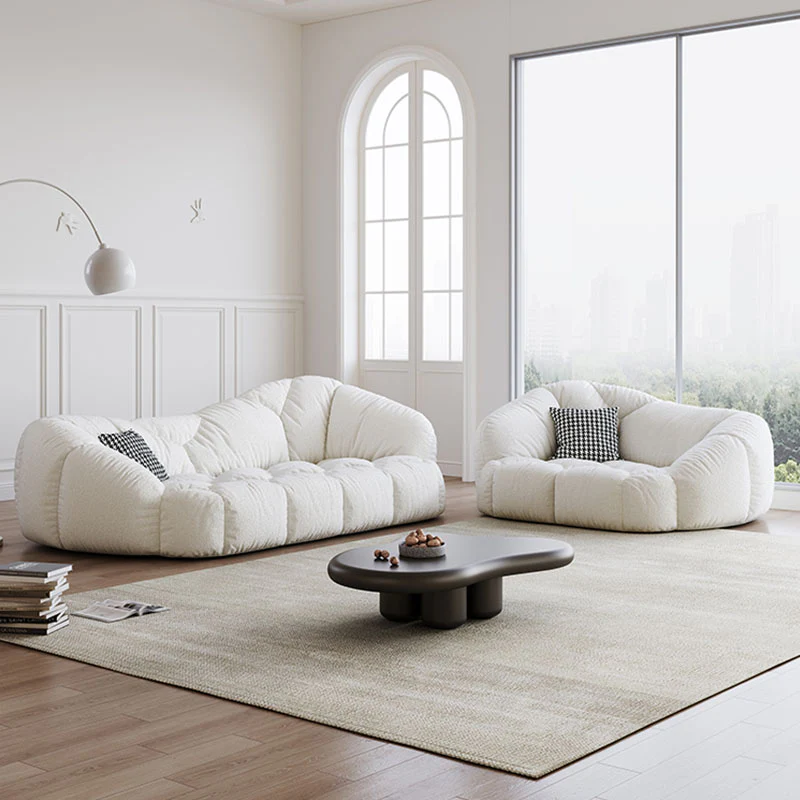 Owen Marshmallow Two Seater Sofa, OFF White, Real Leather - Image 4