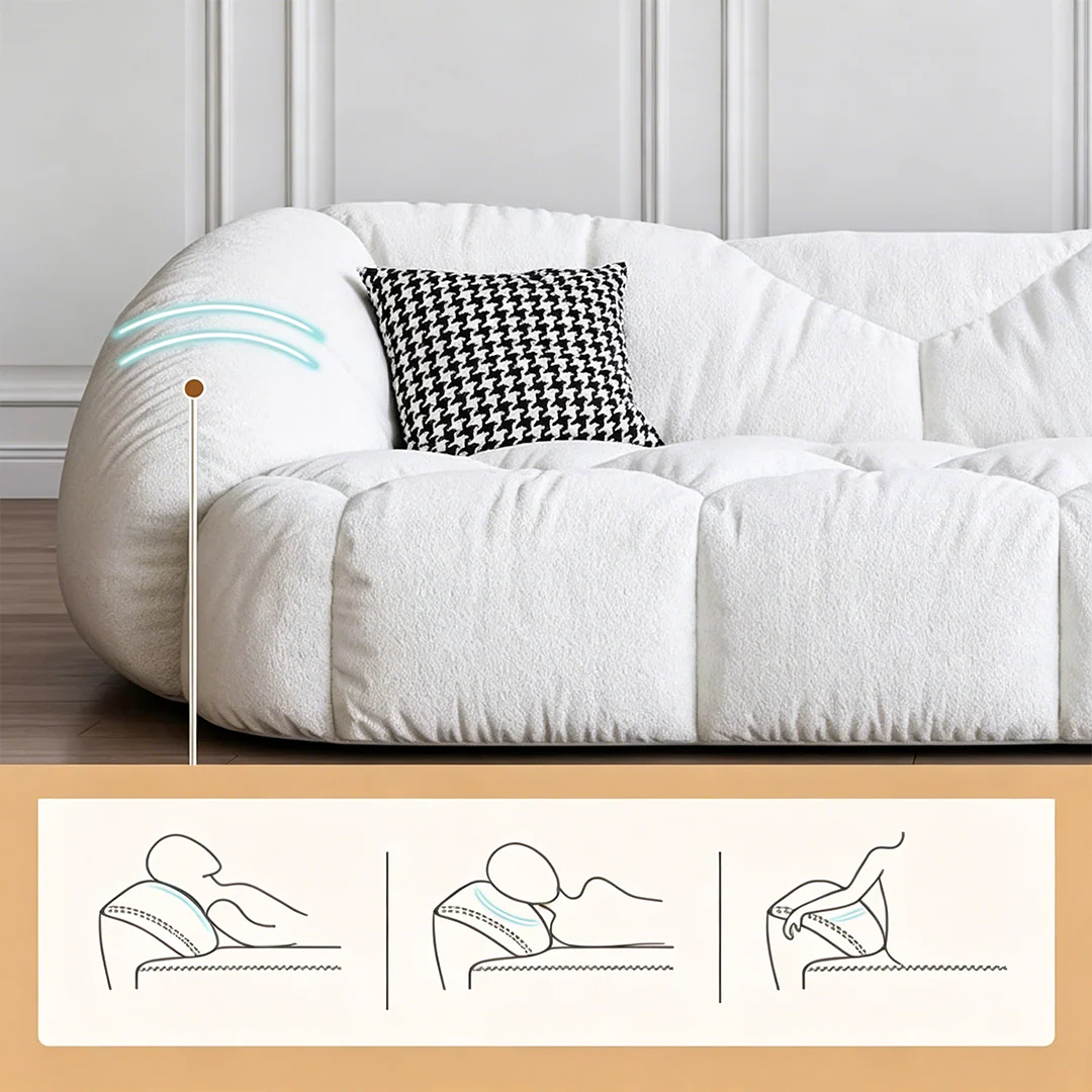 Owen Marshmallow Two Seater Sofa, OFF White, Real Leather - Image 6