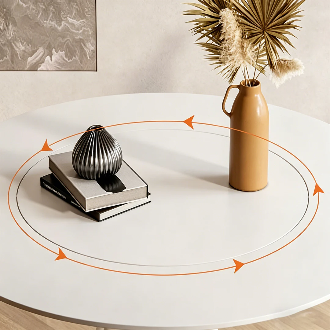 Ozzie Round Dining Table, White - Image 7