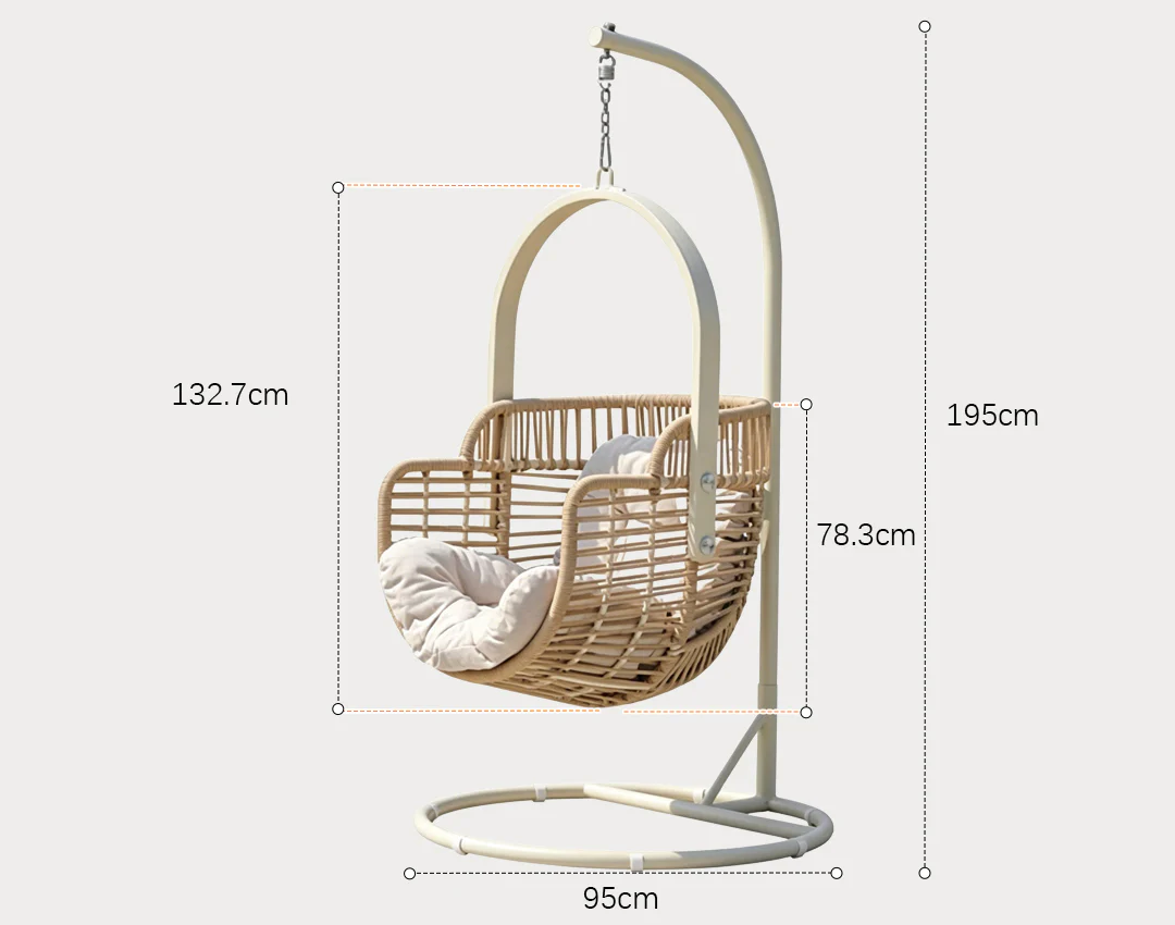 Paloma Rattan Garden Hanging Egg Chair with Stand, Indoor/ Outdoor Furniture - Image 14
