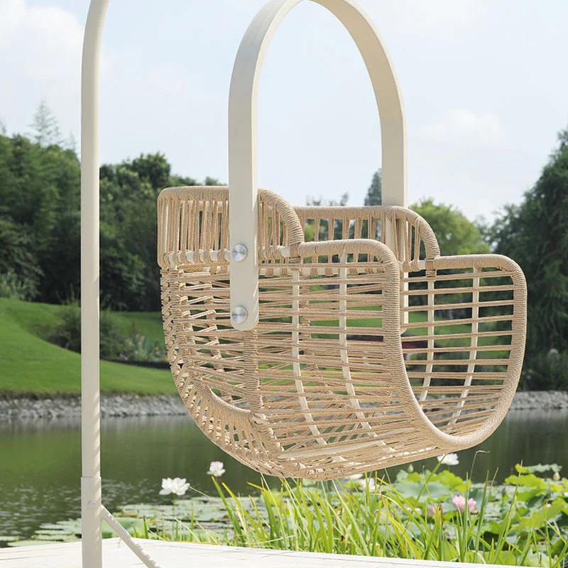 Paloma Rattan Garden Hanging Egg Chair with Stand, Indoor/ Outdoor Furniture - Image 4