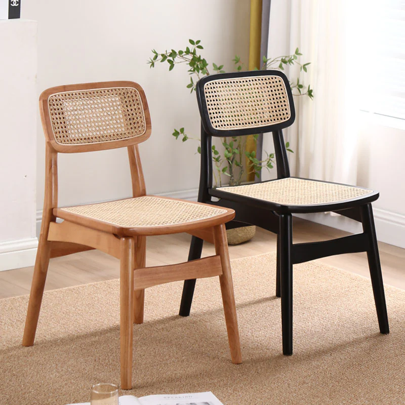 Patten Rattan Dining Chair, Solid Wood - Image 2
