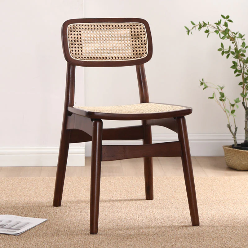 Patten Rattan Dining Chair, Solid Wood - Image 3