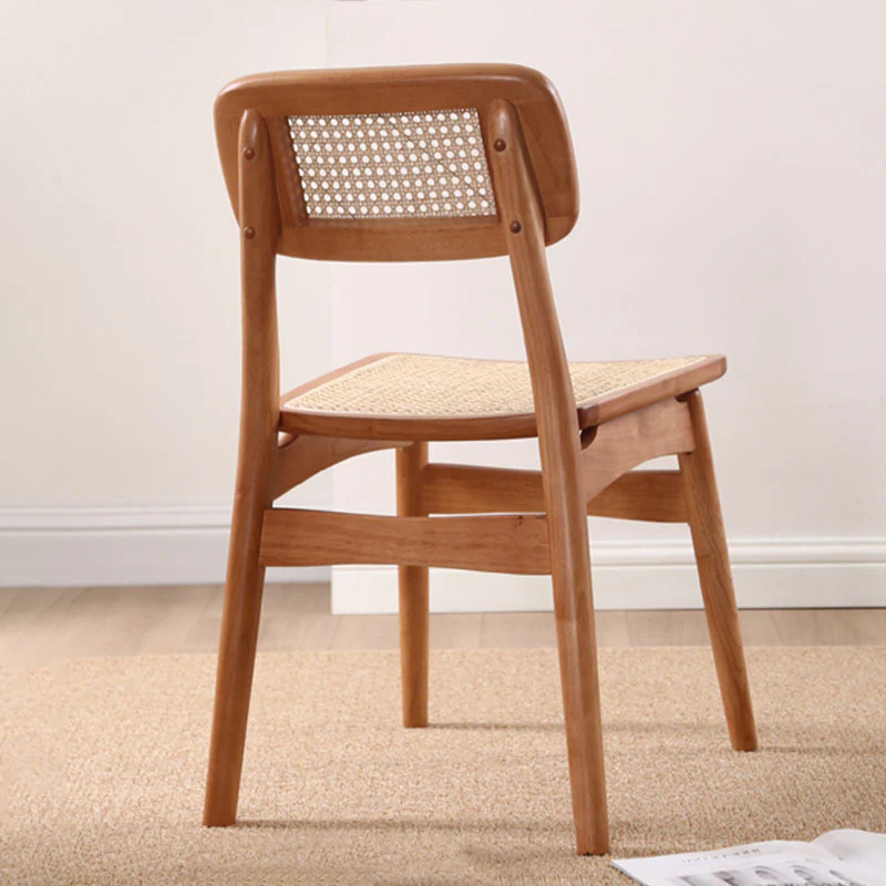 Patten Rattan Dining Chair, Solid Wood - Image 4