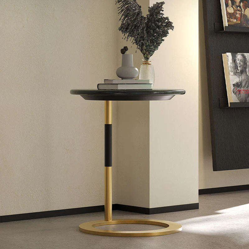 Pearce Side Table, Stainless Steel & Ceramic Stone - Image 5