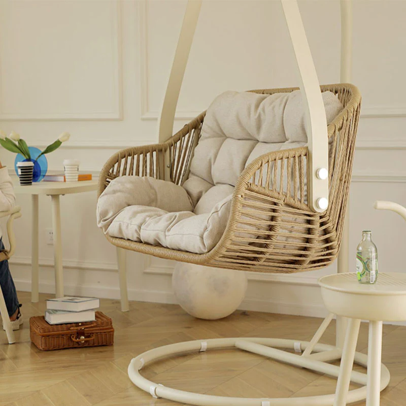 Phedra Rattan Garden Hanging Egg Chair with Stand, Indoor/ Outdoor Furniture - Image 3