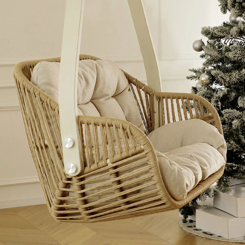 Phedra Rattan Garden Hanging Egg Chair with Stand, Indoor/ Outdoor Furniture - Image 4