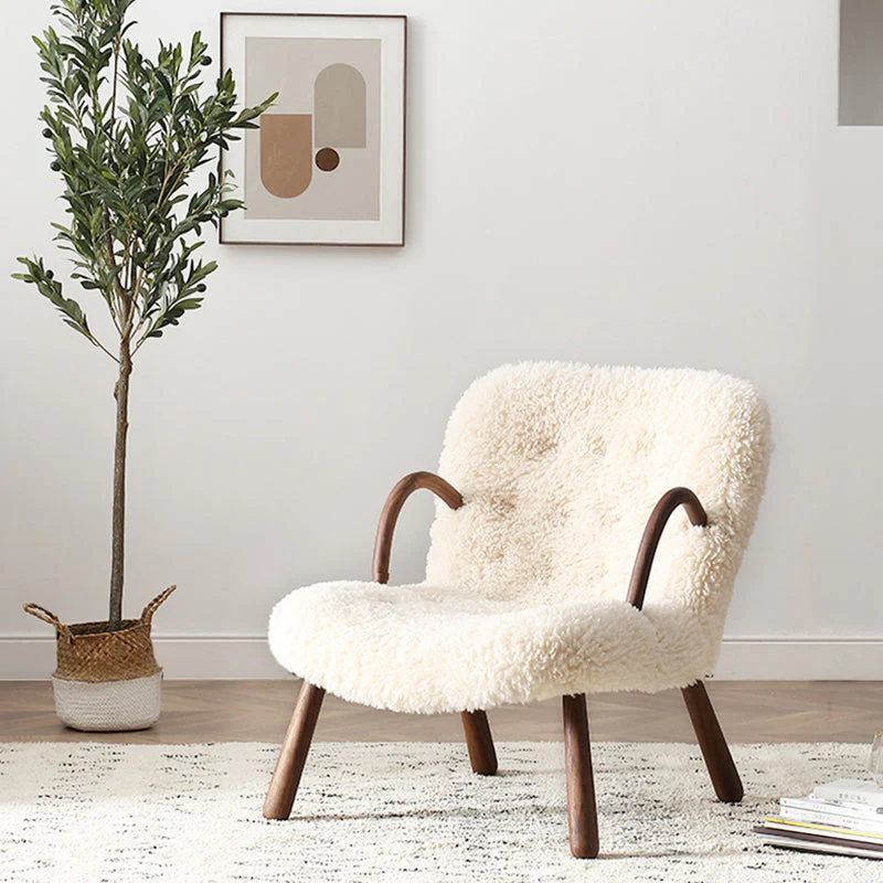Philip Arc Sheepskin Armchair And Ottoman - Image 2