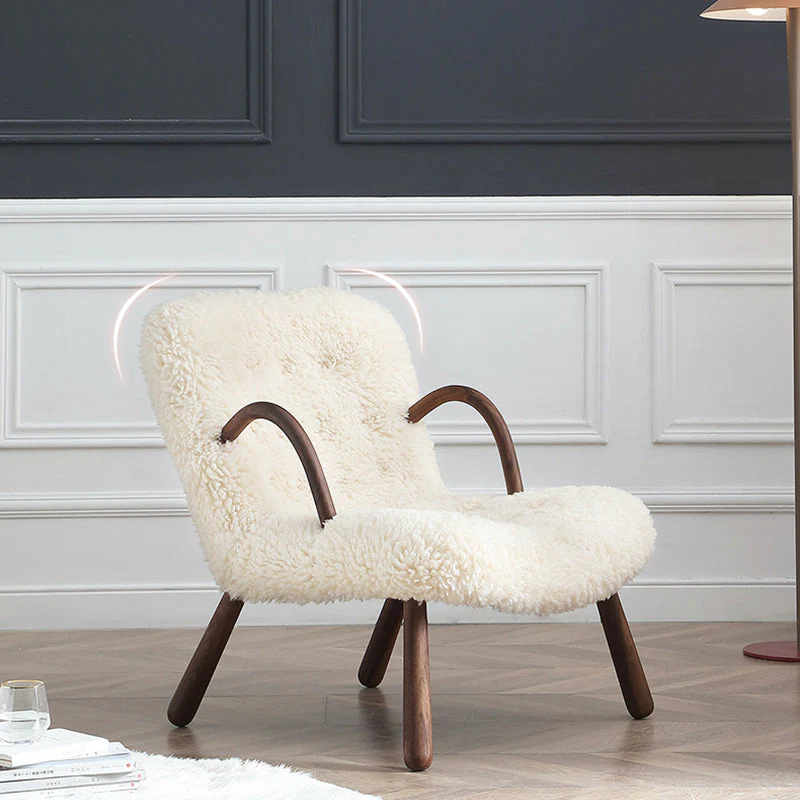 Philip Arc Sheepskin Armchair And Ottoman - Image 3