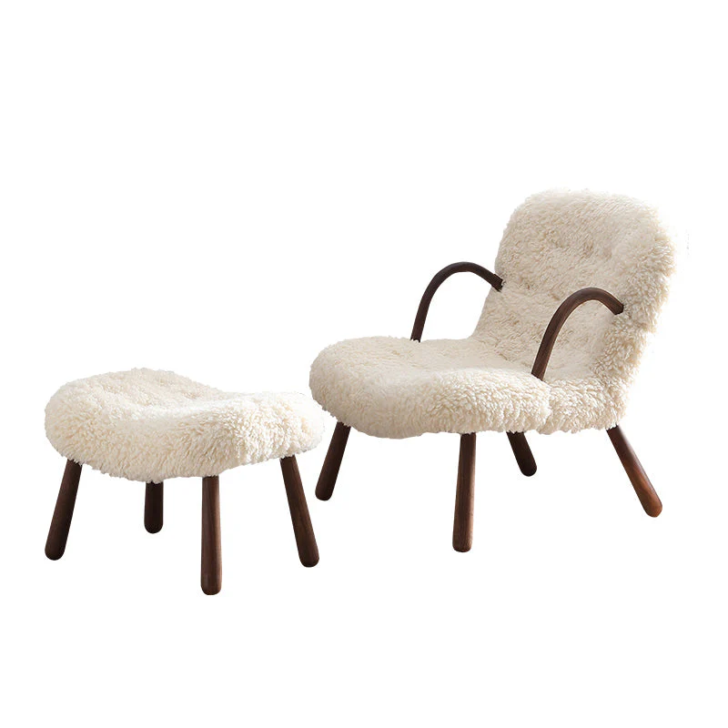 Philip Arc Sheepskin Armchair And Ottoman - Image 5