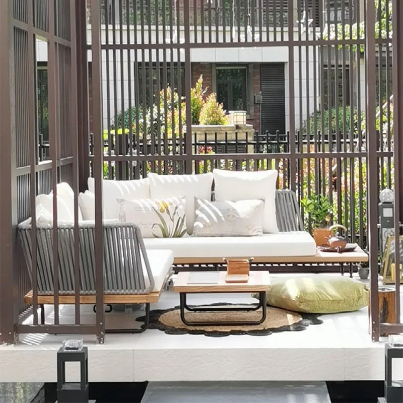 Phyllis Rattan Outdoor Sofa Set, Two Seater Sofa, Outdoor Furniture, Grey - Image 4