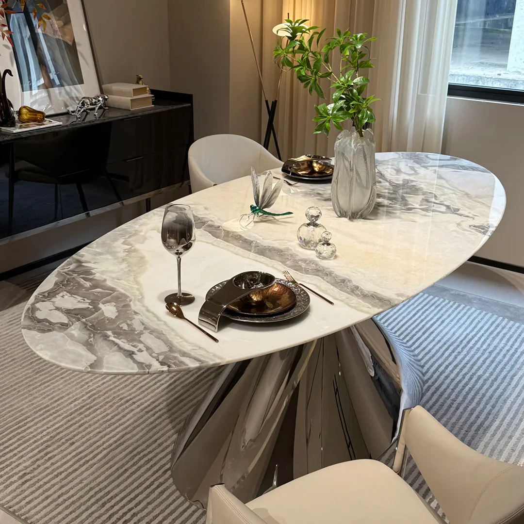 Pires Oval Dining Table, Sintered Stone - Image 2