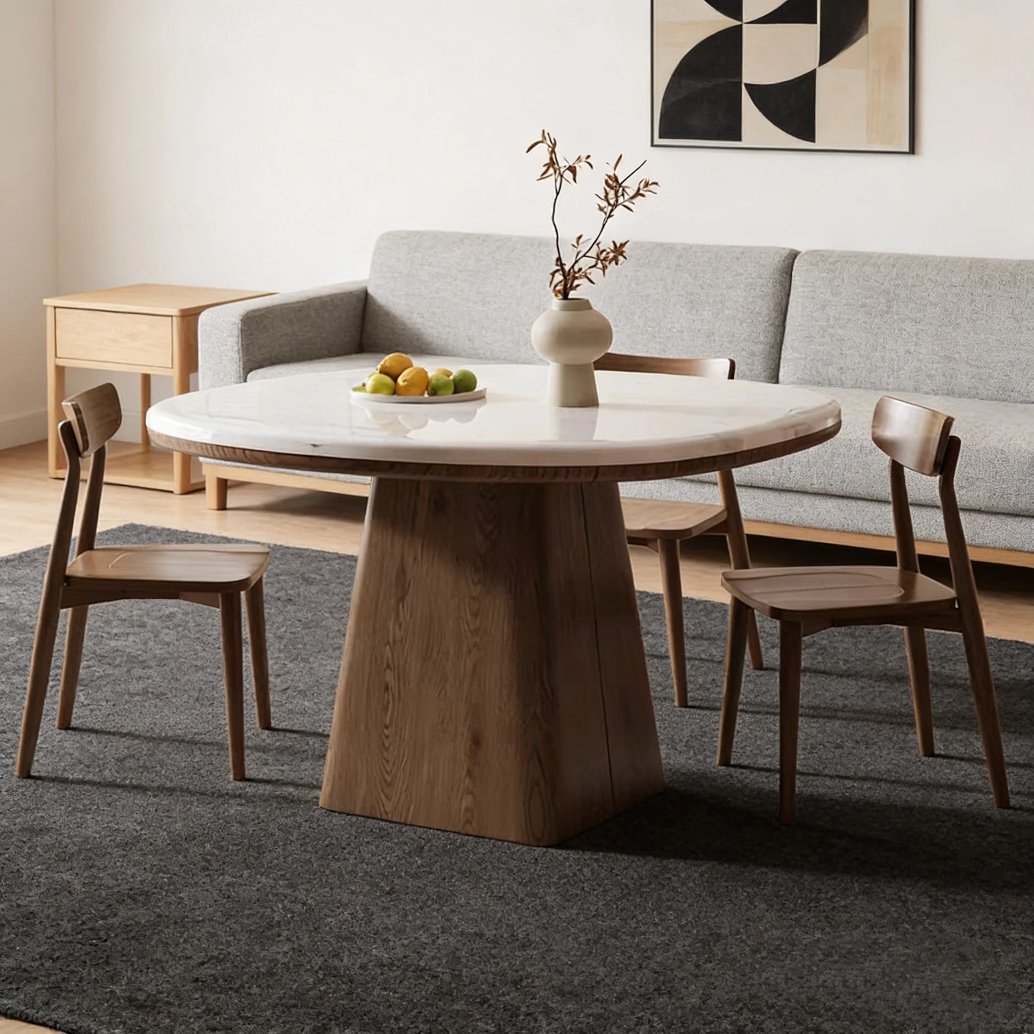 Prabal Square Dining Table, Marble - Image 2